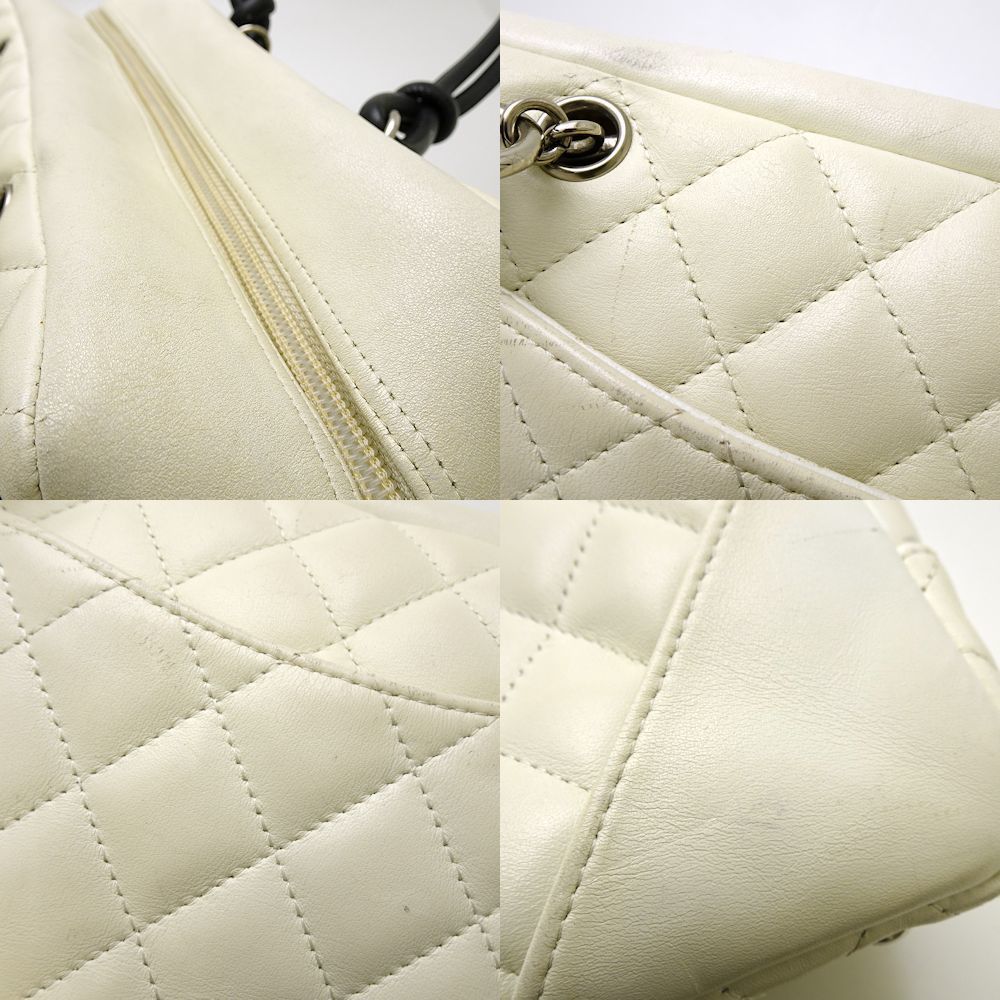 Chanel Cambon Line Bowling Bag Leather x Python White - Picture 5 of 8